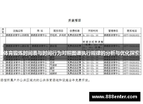 体育锻炼时间表与时间行为对照图谱执行规律的分析与优化探索